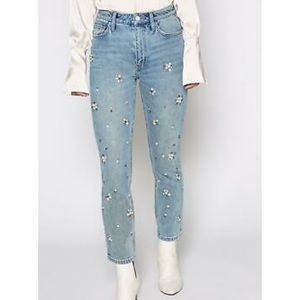 Joie Weslyn Embellished High Rise Jeans